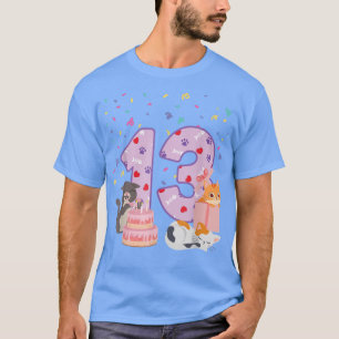 T-shirt 13e anniversaire fille mignonne tenue de chat 13 a