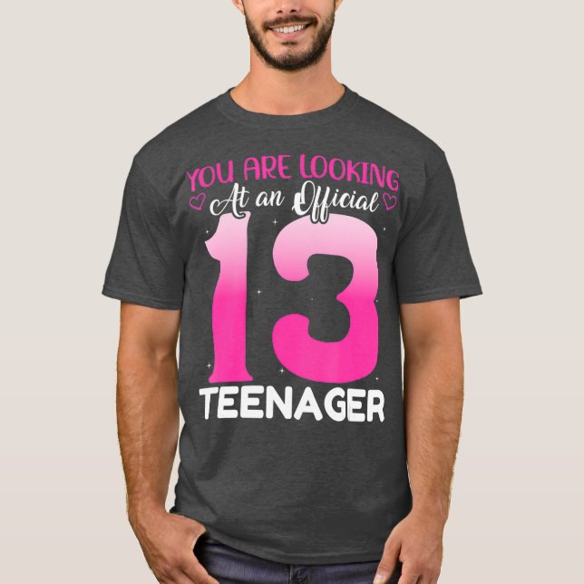 T-shirt 13e anniversaire filles 13 ans nager officiel cade (Devant)