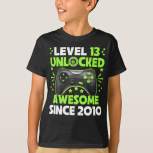 T-shirt 13e anniversaire garçon niveau 13 déverrouillé inc