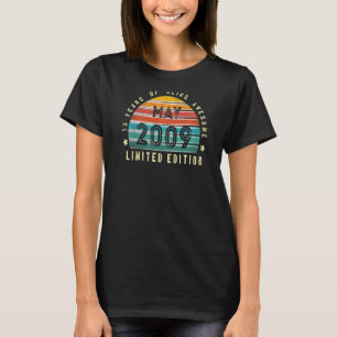 T-shirt 13e anniversaire garçons filles Vintage mai 2009 1
