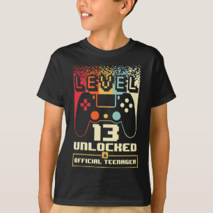 T-shirt 13e anniversaire Gift Boys Niveau 13 déverrouillé