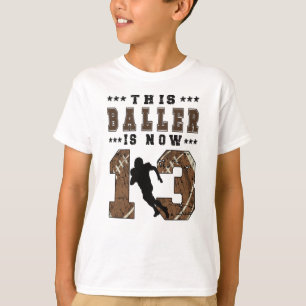 T-shirt 13e anniversaire Gift Football Joueur 13 ans Garço