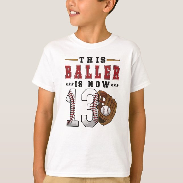 T-shirt 13e anniversaire Gift Joueur de baseball 13 ans Ga (Devant)