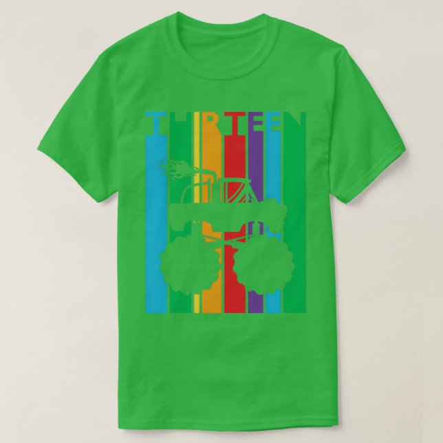 T-shirt 13e anniversaire hirn Retro Monster Truck 13 ans (Design devant)