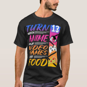 T-shirt 13e anniversaire I Manga I Gamer I 90s Kawaii Pizz