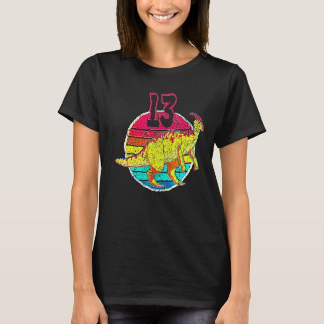 T-shirt 13e anniversaire I Parasaurolophus I Famille Match (Devant)