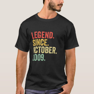 T-shirt 13e anniversaire Légende depuis octobre 2009 13 an