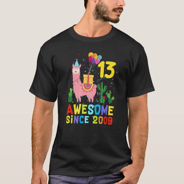 T-shirt 13e anniversaire Llama Llamazing stupéfiant depuis (Devant)