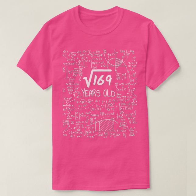 T-shirt 13e anniversaire racine Carré de 169 13 ans  (Design devant)