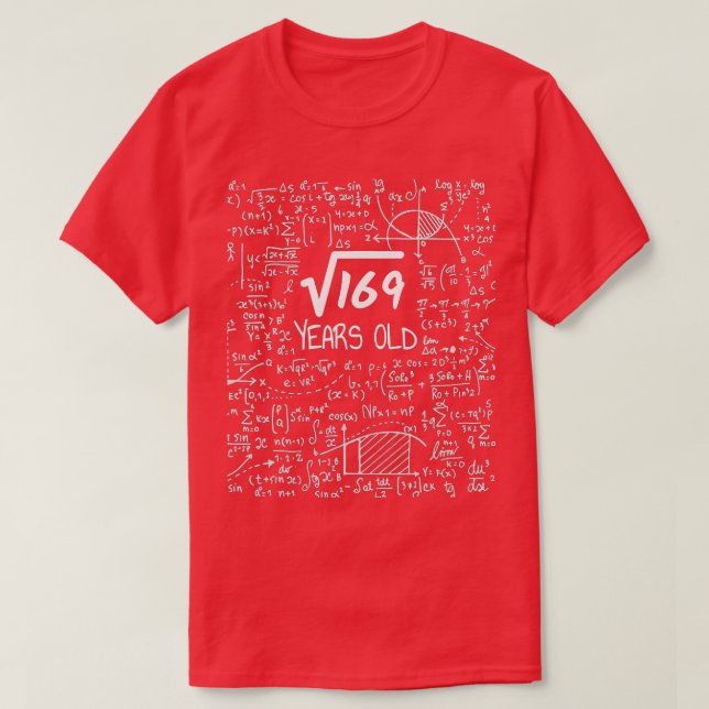 T-shirt 13e anniversaire racine Carré de 169 13 ans (Design devant)