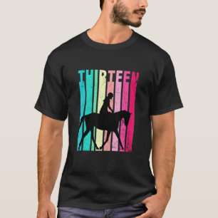 T-shirt 13e anniversaire Retro Horseback équitation 13 ans