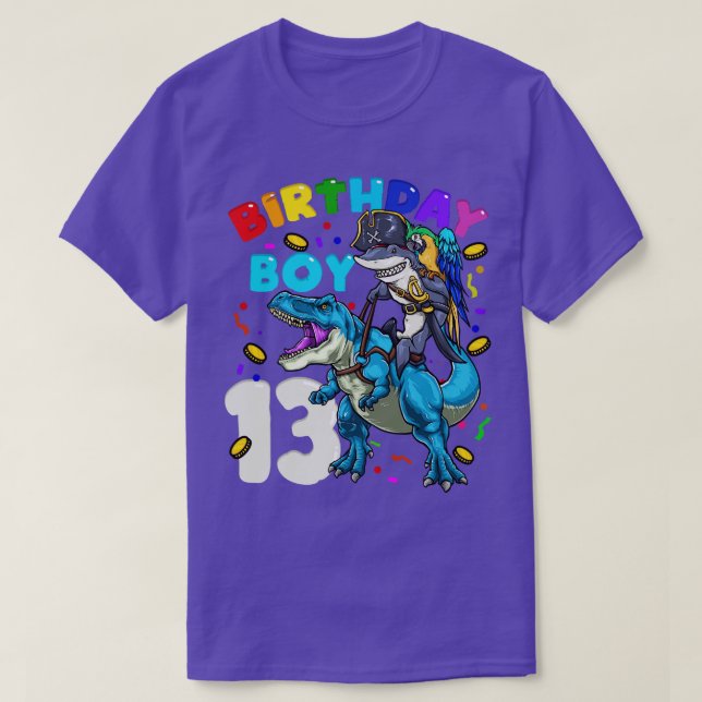 T-shirt 13e anniversaire T Rex Birthday Boy (Design devant)