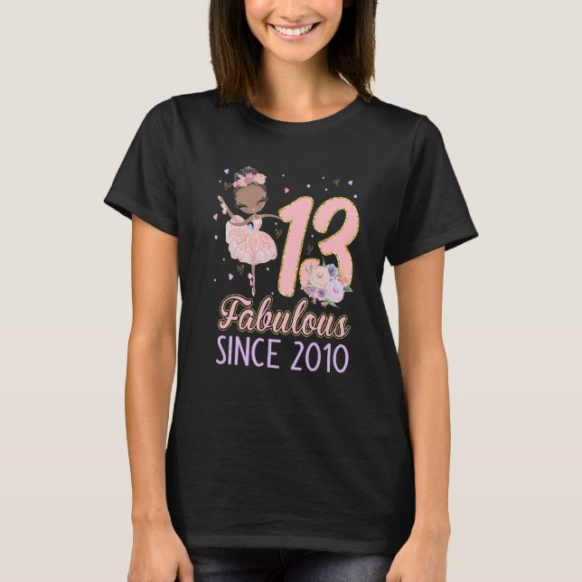 T-shirt 13e anniversaire tenue fille Ballerina Dancer Ball (Devant)