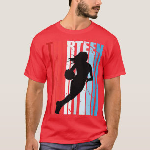 T-shirt 13e Basket Anniversaire Retro Vintage dévêtu