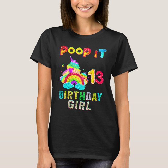T-shirt 13e Fidget Pop It Anniversaire Fille Party Treize  (Devant)