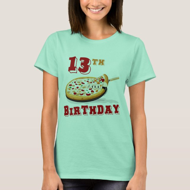 T-shirt 13ème anniversaire Pizza Party (Devant)
