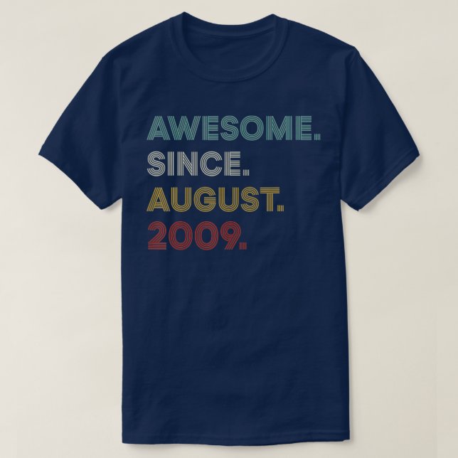 T-shirt 13th Birthday 13 Year Old  Awesome Since August 20 (Design devant)