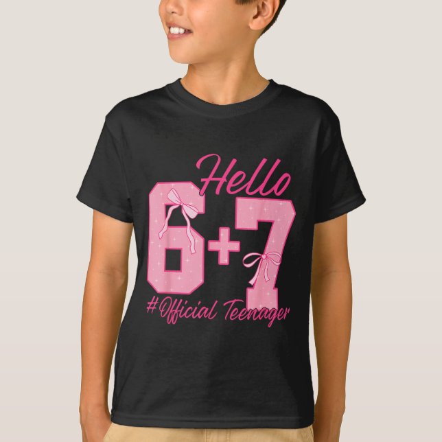 T-shirt 13th Birthday Teenager Six Seven Coquette Bow 6 7  (Devant)