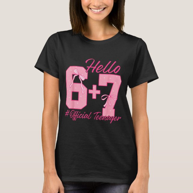 T-shirt 13th Birthday Teenager Six Seven Coquette Bow 6 7  (Devant)