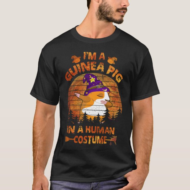 T-shirt 144 Costumes d'Halloween de cochon de Guinée (Devant)