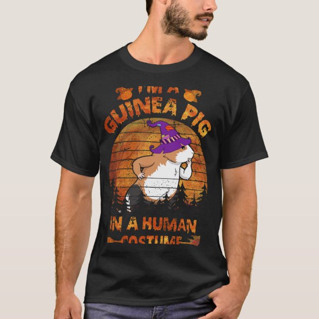 T-shirt 147 Costumes d'Halloween de cochon de Guinée (Devant)