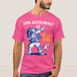T-shirt 14 ans Astronaut planète spatiale 14e anniversaire
