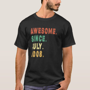 T-shirt 14 Ans Awesome Depuis Juillet 2008 14e Anniversair