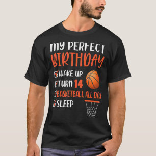 T-shirt 14 ans Basketball Anniversaire fête 14th Boy Bda