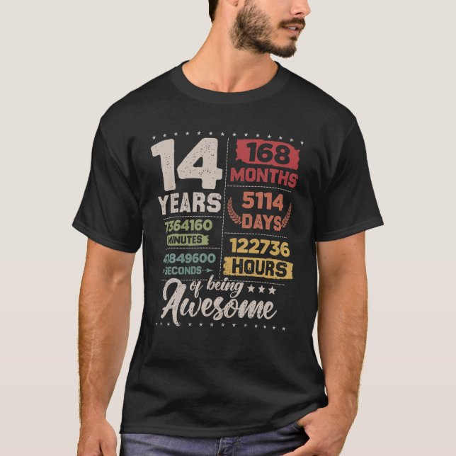 T-shirt 14 Ans D'Être Étonnant Retro Compte À Compte 14E B (Devant)