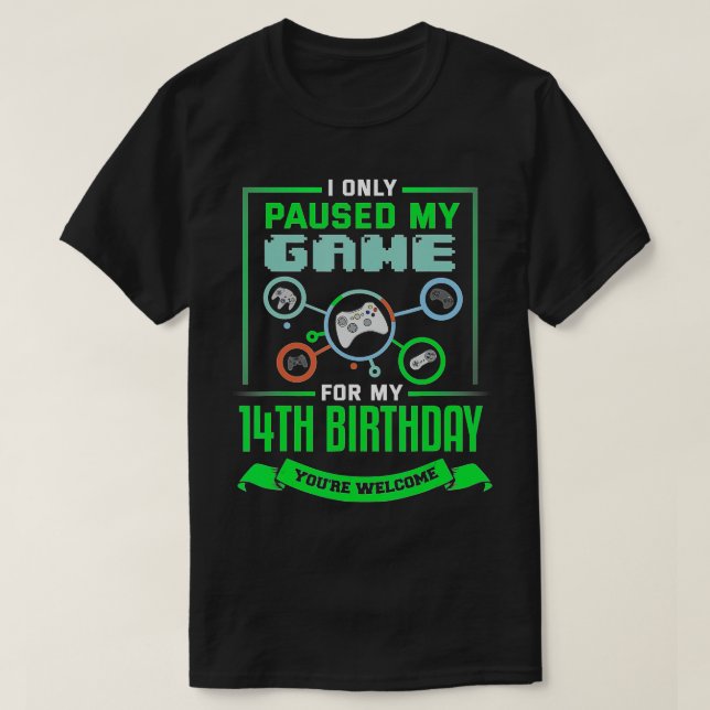 T-shirt 14 ans Joueur Anniversaire Cadeau 14e Anniversaire (Design devant)