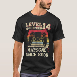 T-shirt 14 Ans Joueur Garçon Anniversaire 14 Niveau Déverr