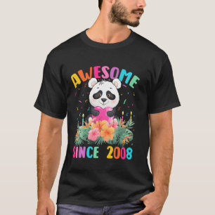 T-shirt 14 Ans Panda Awesome depuis 2008 14e anniversaire