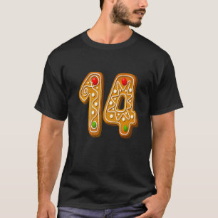 T-shirt 14 majuscule de Noël Cookie Alphabet Numéro