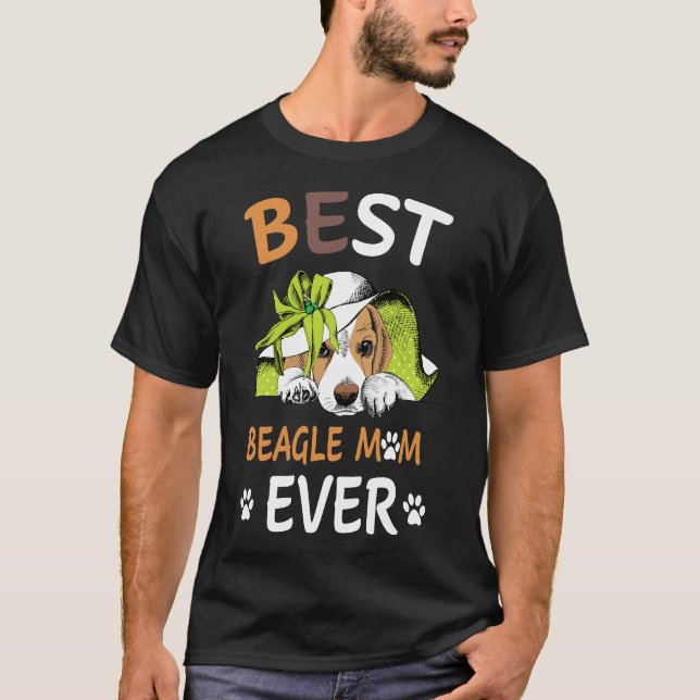 T-shirt 14 Meilleur Beagle Maman Jamais (Devant)