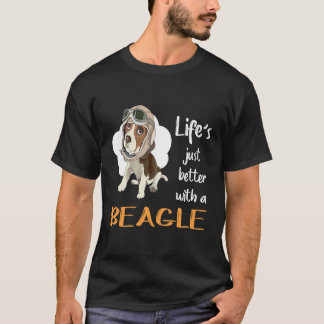 T-shirt 14 Vie Juste Mieux Avec Un Beagle