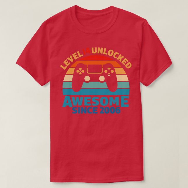 T-shirt 14e anniversaire Awesome Gamer (Design devant)
