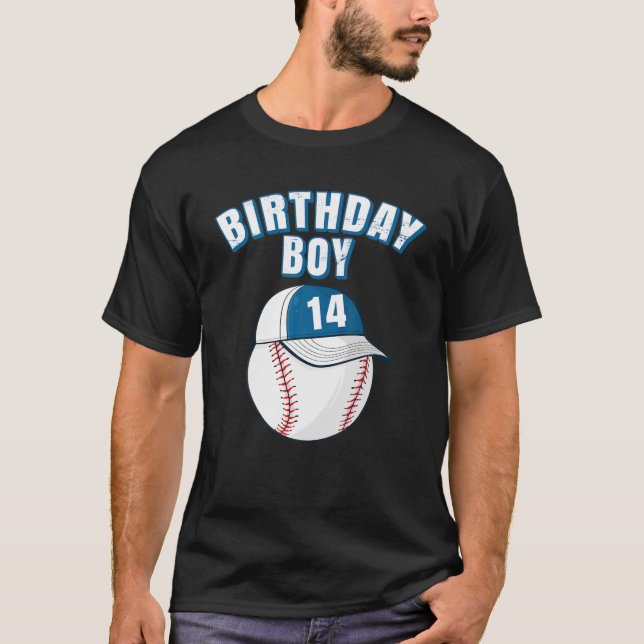 T-shirt 14E Anniversaire Garçon Drôle 14 Ans De Baseball J (Devant)
