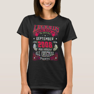 T-shirt 14e anniversaire Légendes nées en septembre 2008