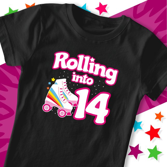 T-Shirt 14e anniversaire Roller Patinage 14 ans (Créateur téléchargé)