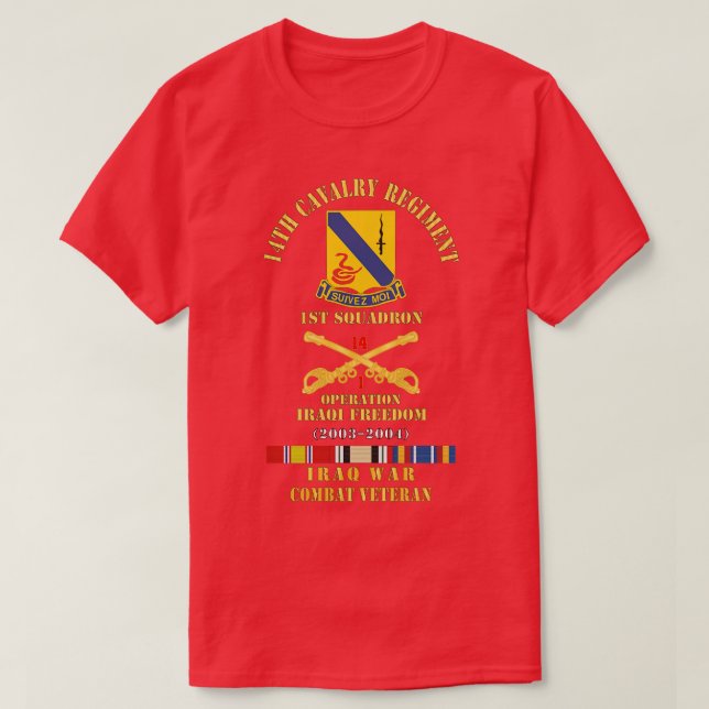 T-shirt 14e Régiment de cavalerie w Cav Br 1er Escadron OI (Design devant)
