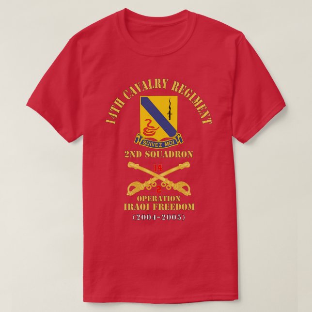 T-shirt 14e Régiment de cavalerie w Opérat du 2e Escadron  (Design devant)