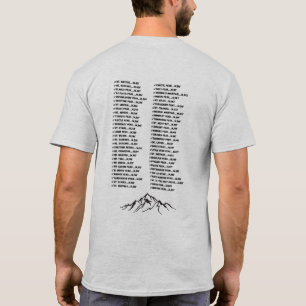 T-shirt 14ers du Colorado - Liste de contrôle pers