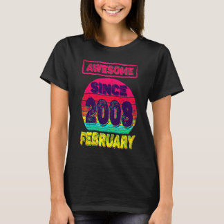 T-shirt 14th Birthday Born In February 2008 14yrs Old Teen