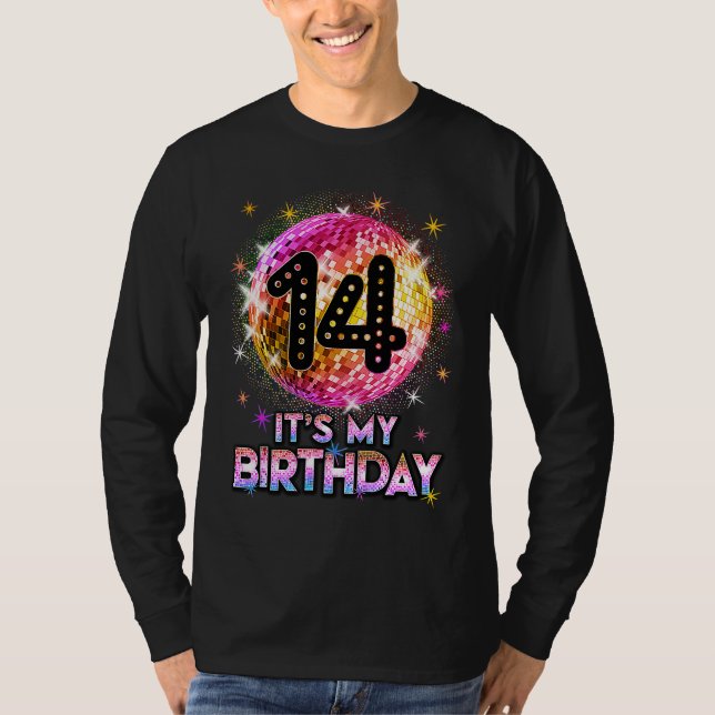 T-shirt 14th Birthday Outfit For Girls 1970s Retro Ball Di (Devant)
