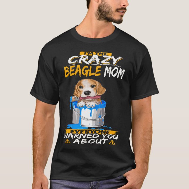 T-shirt 151 Je suis la mère Beagle folle (Devant)