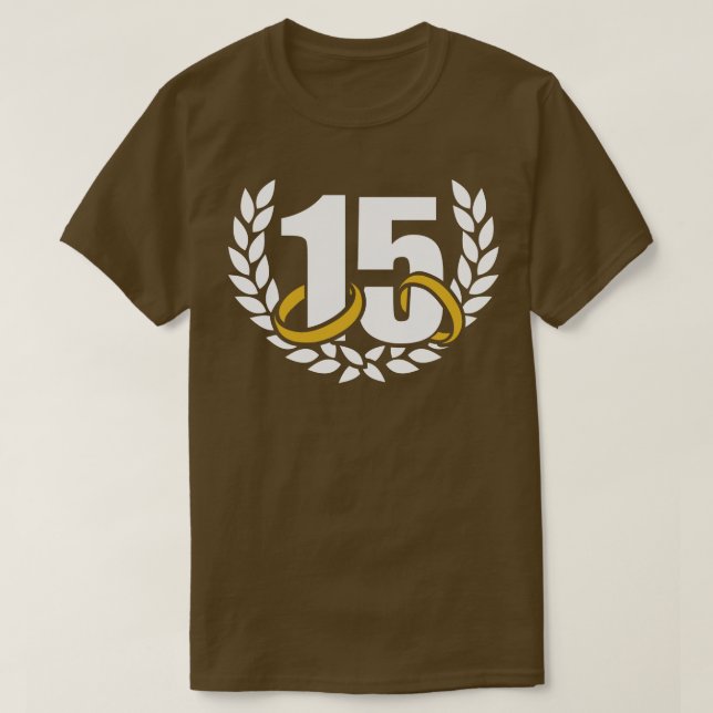 T-shirt 15 ans 15e anniversaire de mariage couronne (Design devant)