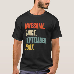 T-shirt 15 Ans 15e Anniversaire Drôle Awesome Depuis Septe