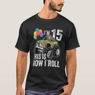 T-shirt 15 ans 15e anniversaire garçon Monster camion