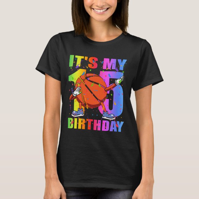 T-shirt 15 ans 15e Basketball Anniversaire Thème B (Devant)