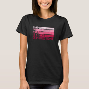 T-shirt 15 ans Anniversaire Né en 2008 Filles 15e annivers